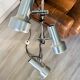 Floor lamp 3 spots 70 's brushed aluminium and chrome