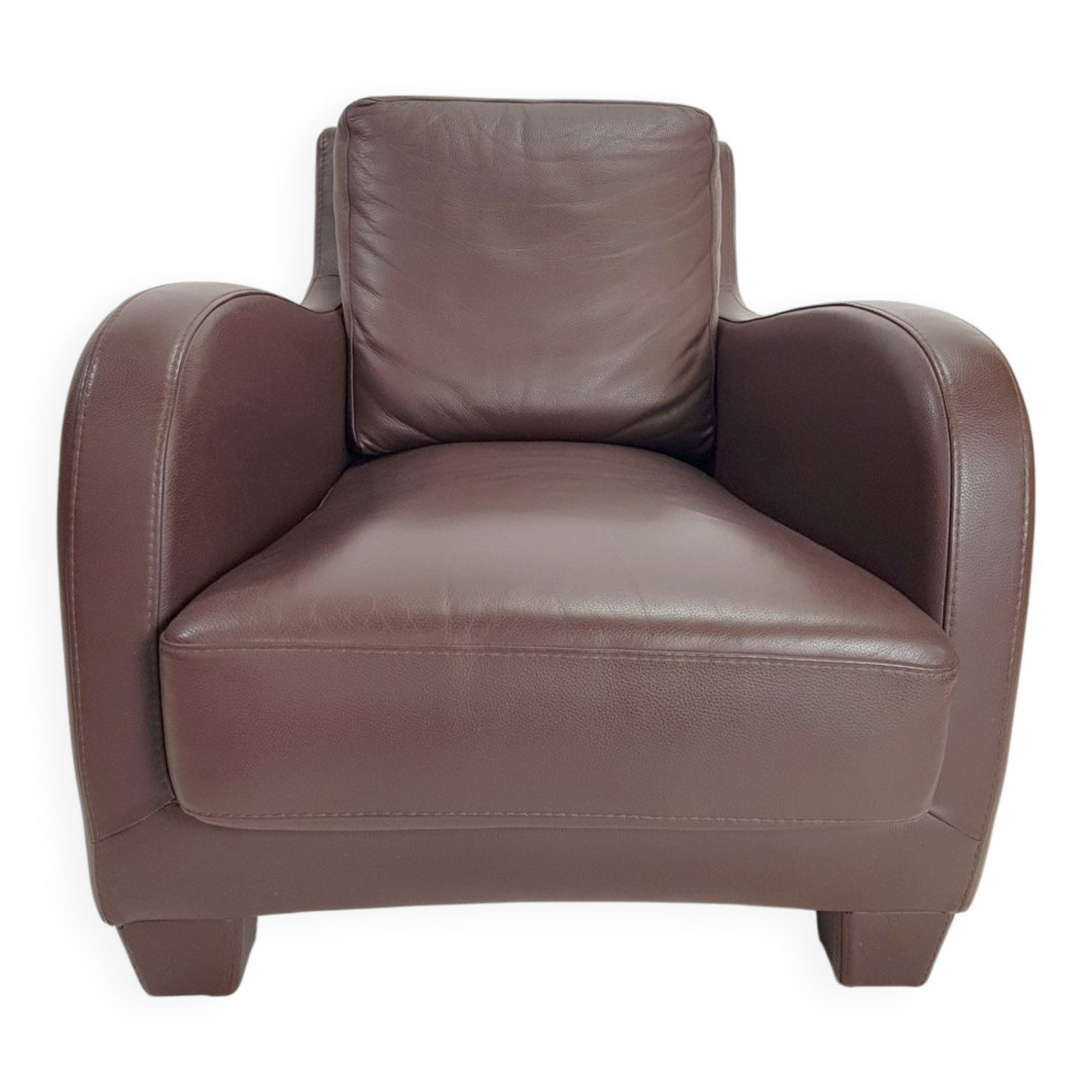 Modern Brown Leather Armchair from Musa Design, Italy, 1990s