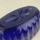 Cobalt blue pressed glass oval salad bowl