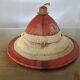 African conical hat, Fulani, in leather and braided rope, 1900