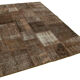 Handwoven oriental vintage 170 cm x 241 cm brown patchwork carpet