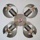 Hanging lamp 4 brushed metal lights space age 70s