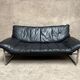 Vintage sofa by Johan Bertil Häggström for Ikéa in leather and chrome metal 1970