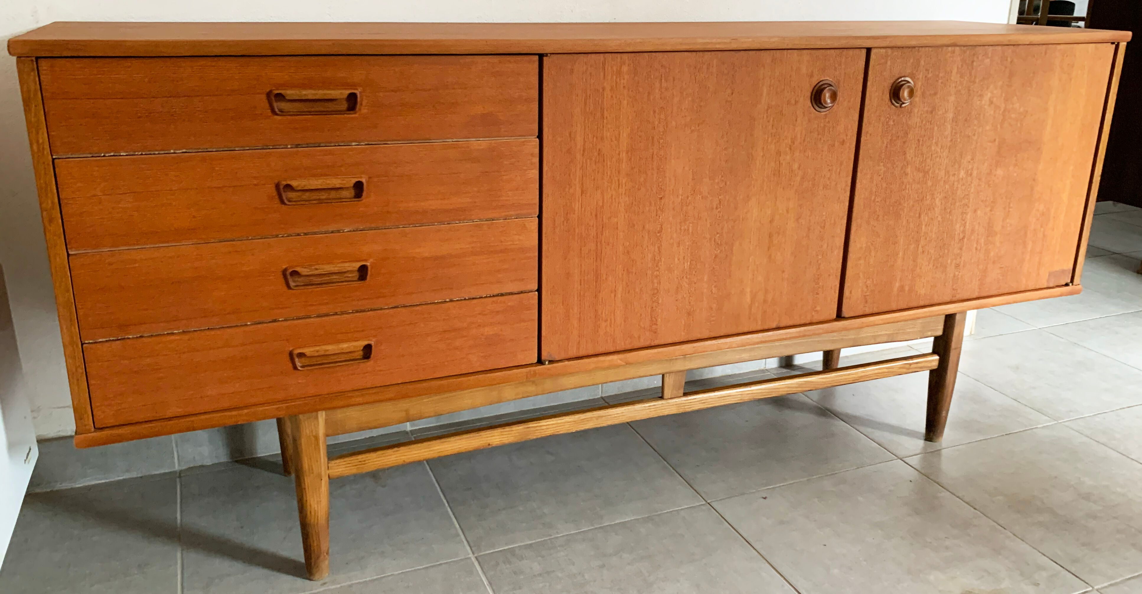 Vintage Scandinavian enfilade from the 60s in teak