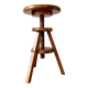 Tabouret tripode à vis en bois