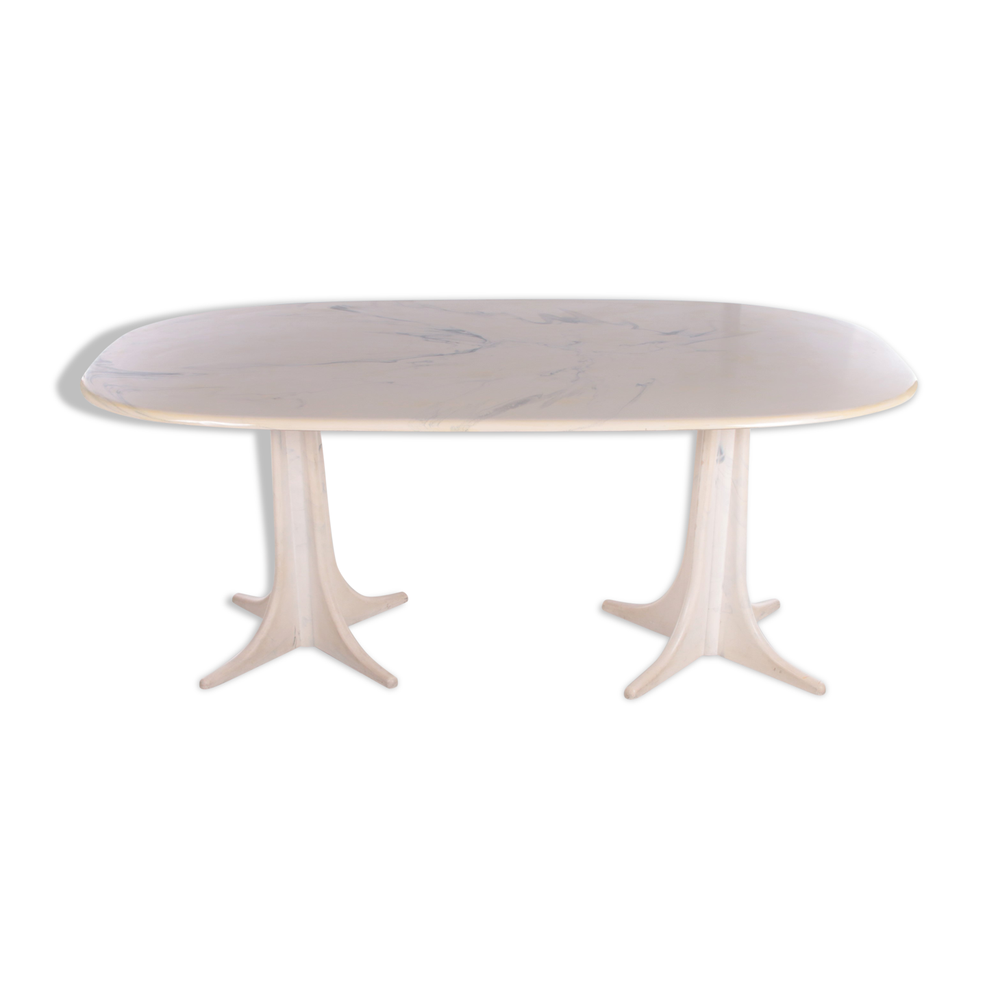 1970s Marble Dining Table on Two Marble x Feet, Germany
