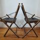 Pair of safari folding chairs in leather 1970-80