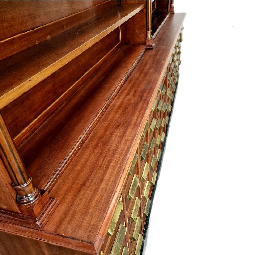 Grande armoire d’apothicaire Art Déco en acajou, 1909