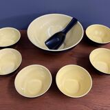 Ceramic black and yellow nuts dispender set 1960s