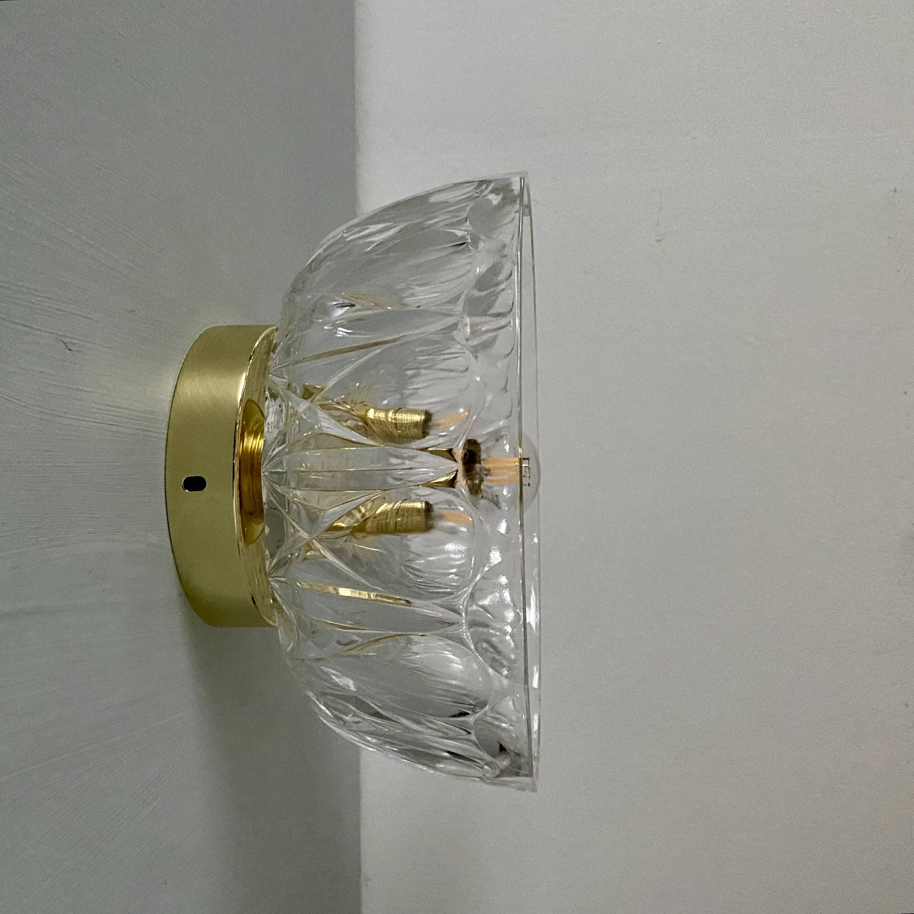 Vintage molded glass lampshade - tableware collection -