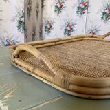 Vintage service tray in bamboo and rattan