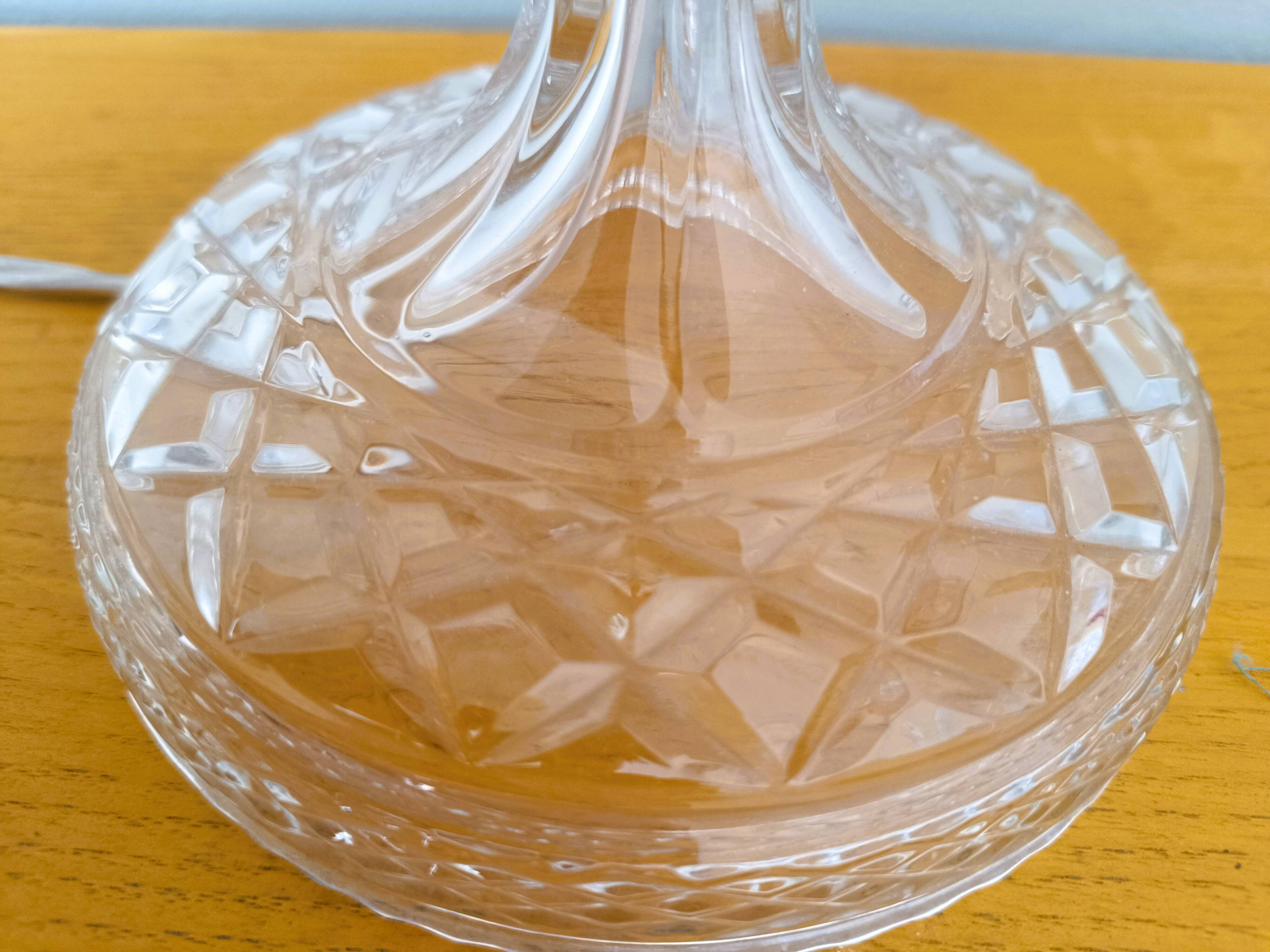 Cut glass lamp dating from the 1930s