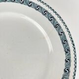 Large round dish "Rachel" Moulins des loups & Hamage, iron earth, 20th century