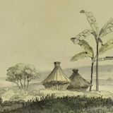 Original zoological plate of 1839 " the crocodile "