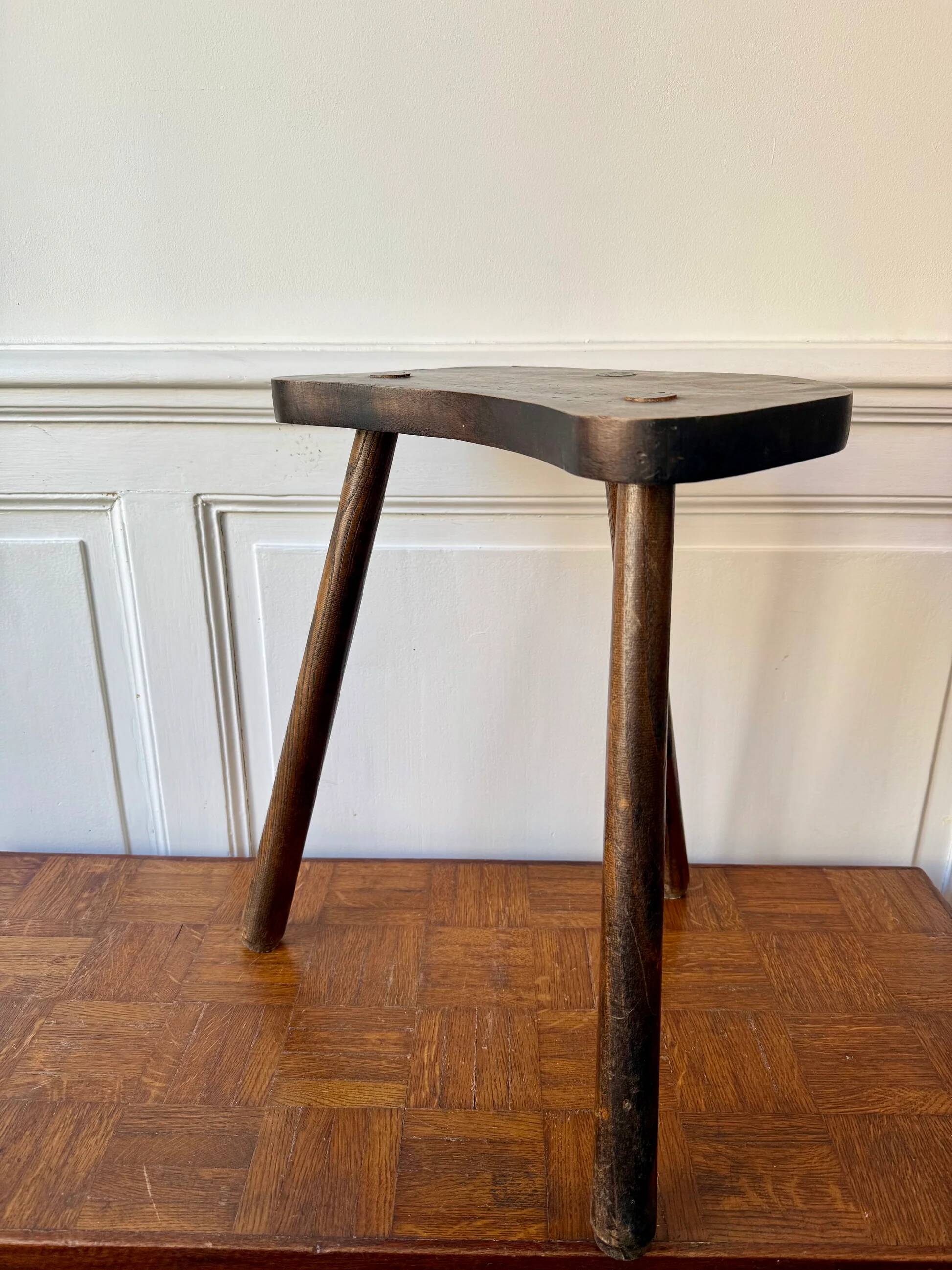 High wooden tripod stool