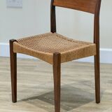 Danish chairs in teak and paper cord by Poul Volther (1960)