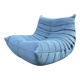 Togo lounge chair in light blue corduroy by Michel Ducaroy for Ligne Roset
