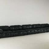 Camaleonda Sofa in Black Leather by Mario Bellini for C&B Italia 1960s