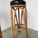 Pair of high rattan stools