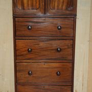 Paire de commodes hautes anciennes Castle Howard 1840 en bois dur