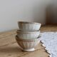 Vintage trio of coffee with milk porcelain in white – Frieze and border do