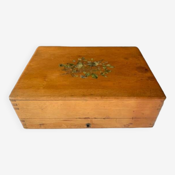 Old wooden work box, foldable suitcase, 19th century