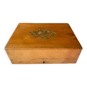 Old wooden work box, foldable suitcase, 19th century