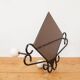 Small French wrought iron coat rack with mirror c. 1950
