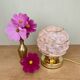 Vintage art deco globe table lamp in pink and gold Clichy glass
