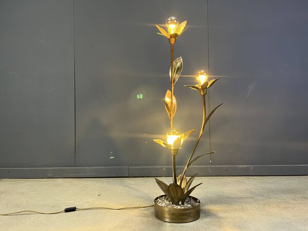 Lampadaire lotus Maison Jansen, années 1970