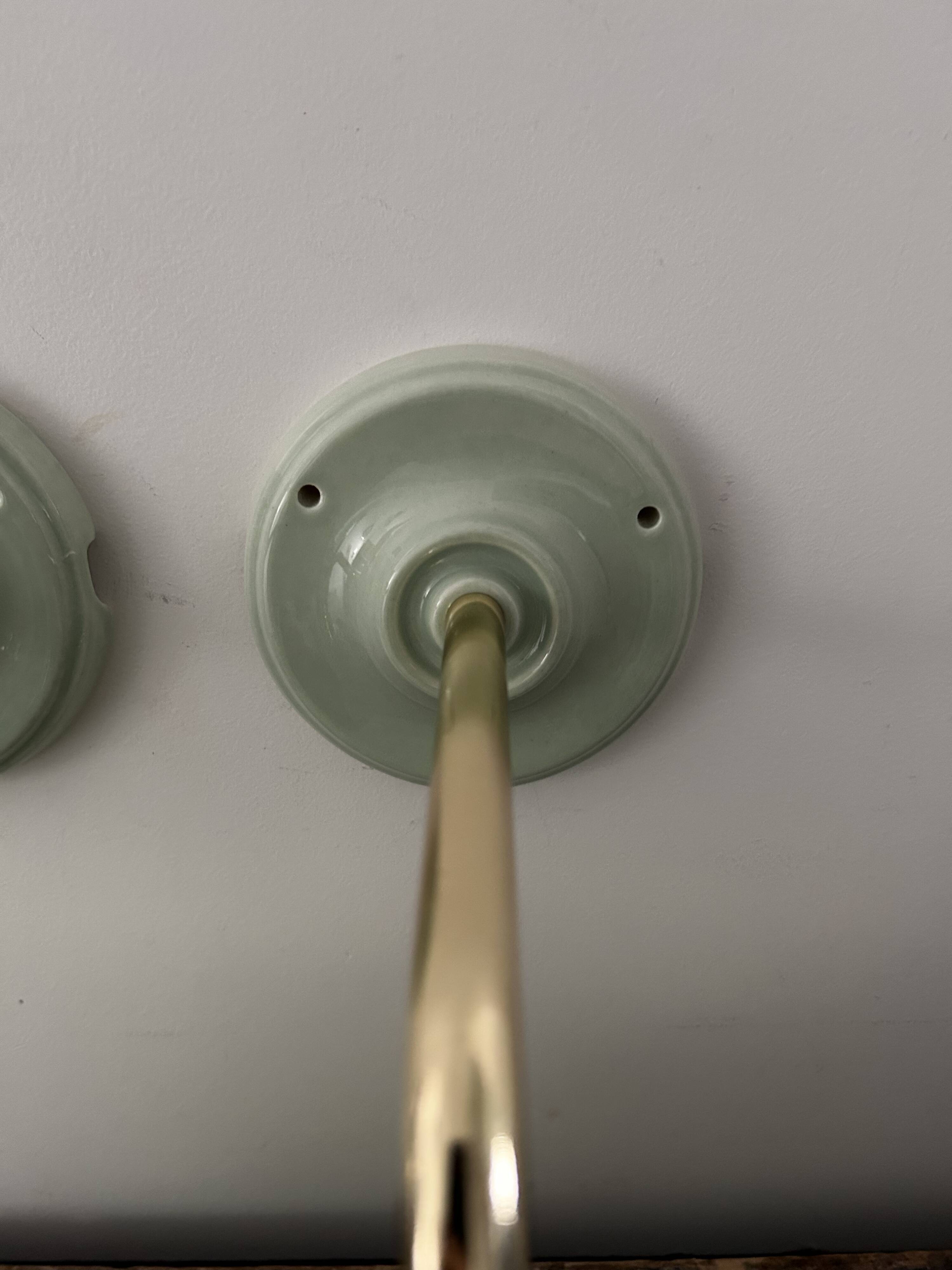 Paire d’appliques Art déco vert pastel