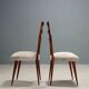 Chaises vintage en hêtre et tissu, design, Italie, années 1950, restaurées