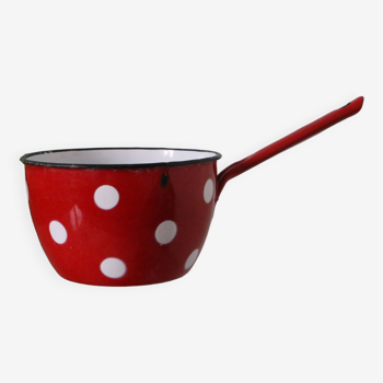 Polka dots enameled saucepan, vintage, bistro, old kitchen, kitchen utensils, casserole, star