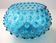 Vintage bubble vase in blue glass