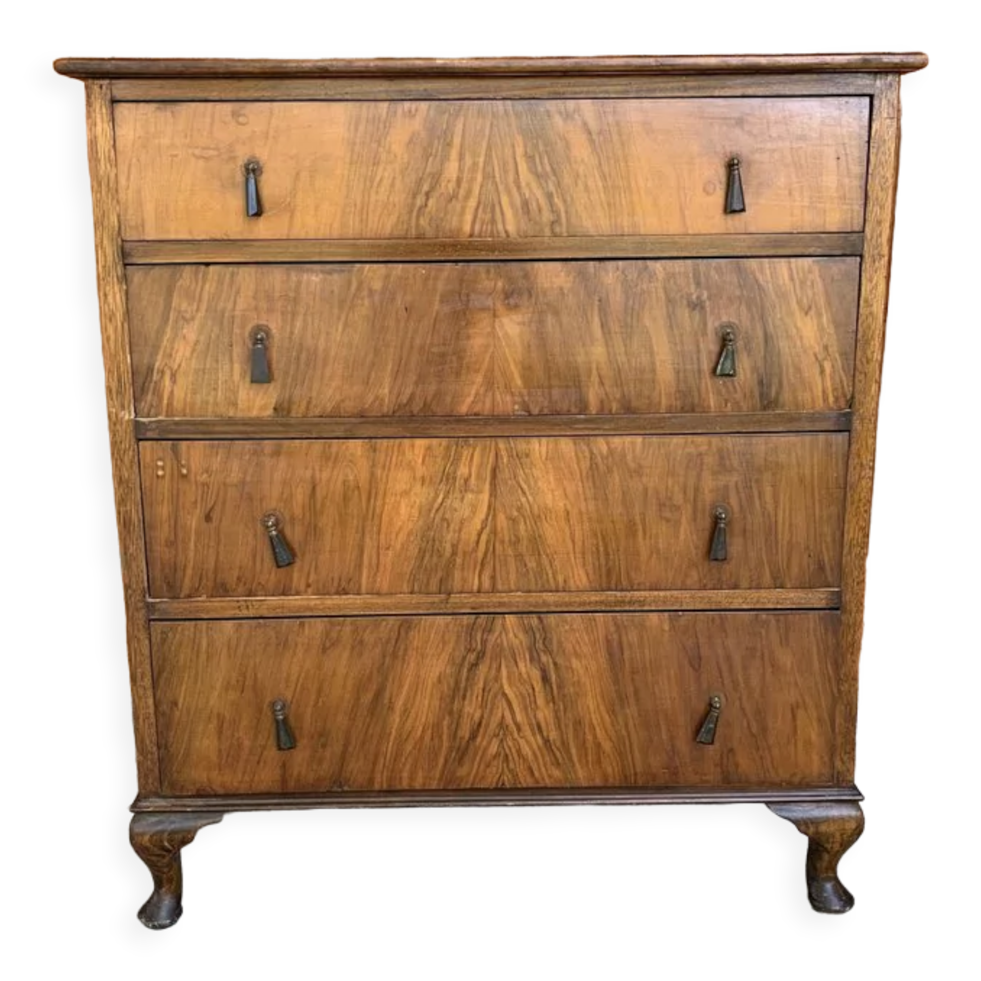 Antique walnut bedroom chest of drawers