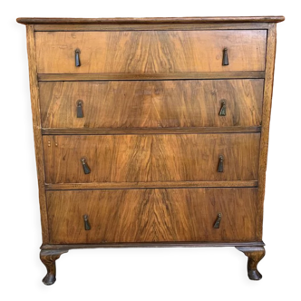 Antique walnut bedroom chest of drawers