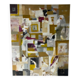 Abstract acrylic painting canvas