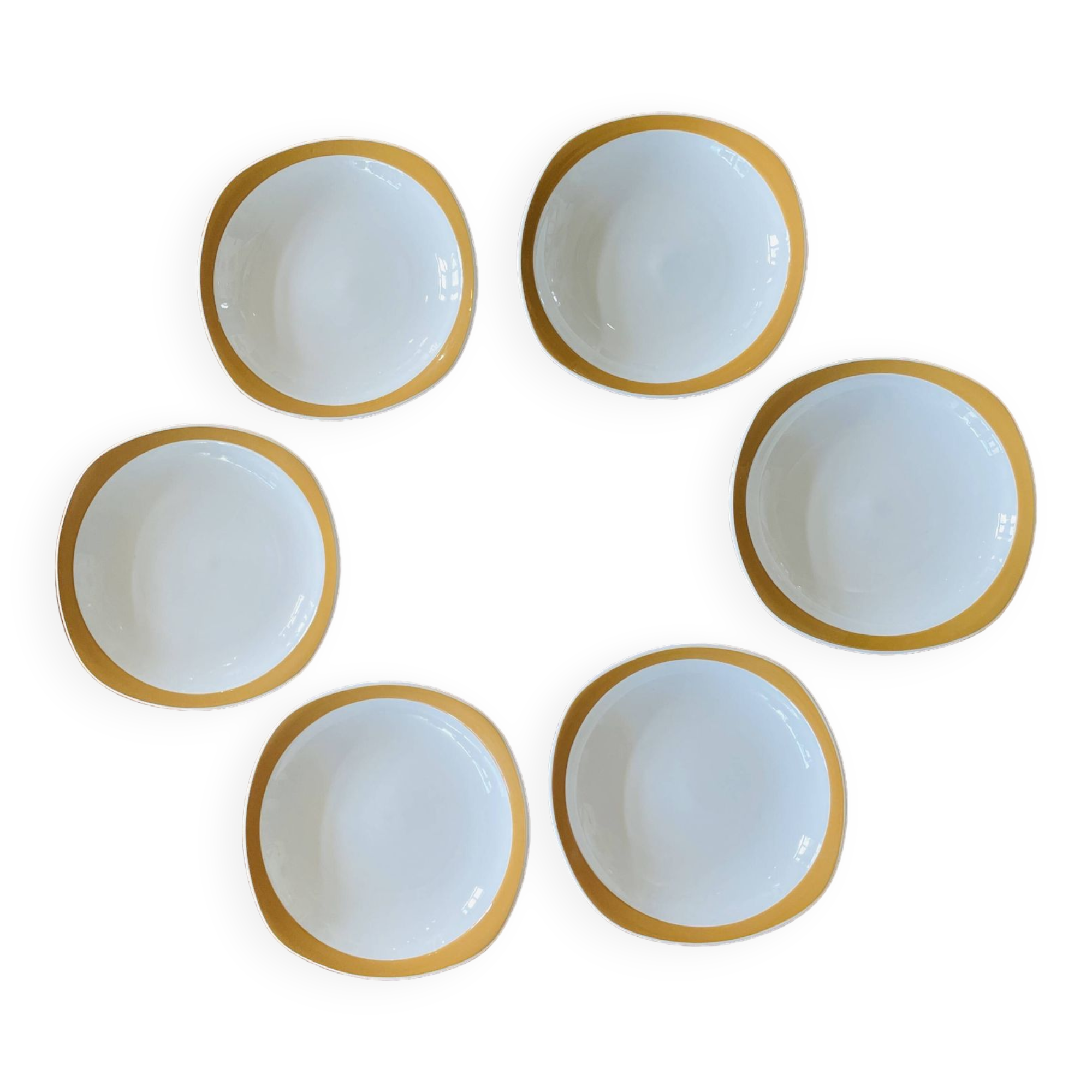 6 vintage deep plates Sarreguemines Pyroblan