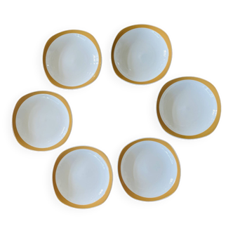 6 assiettes creuses vintage Sarreguemines Pyroblan