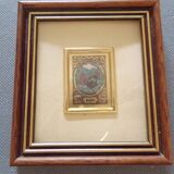 Petit tableau chromolithographie d'art sur feuille d'or