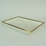 Vintage tray, perforated metal and brass, attr. to mathieu matégot 50s