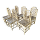 Series Of 6 Real Bamboo Chairs Circa 70