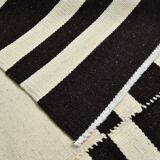 Black Beige Modernist Vintage Kilim Rug, 240x392Cm