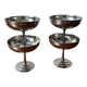 Set of 4 stainless steel footed bowls