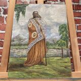 Painting on isorel of an African man