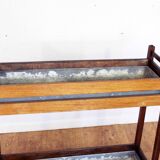 Solid wood and zinc planter