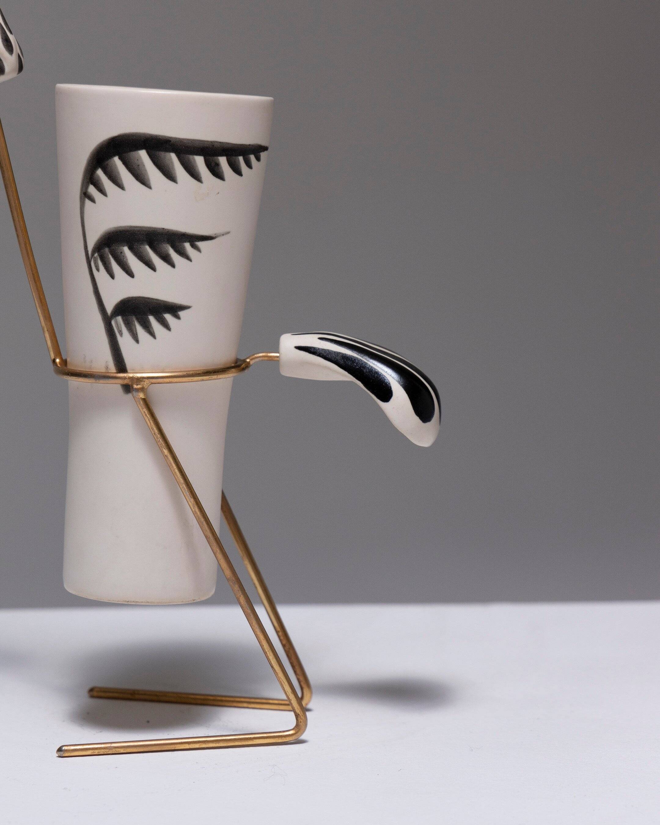 High ostrich earthenware mug, 1960s