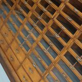 Large vintage German oak haberdashery shop cabinet, 1940s