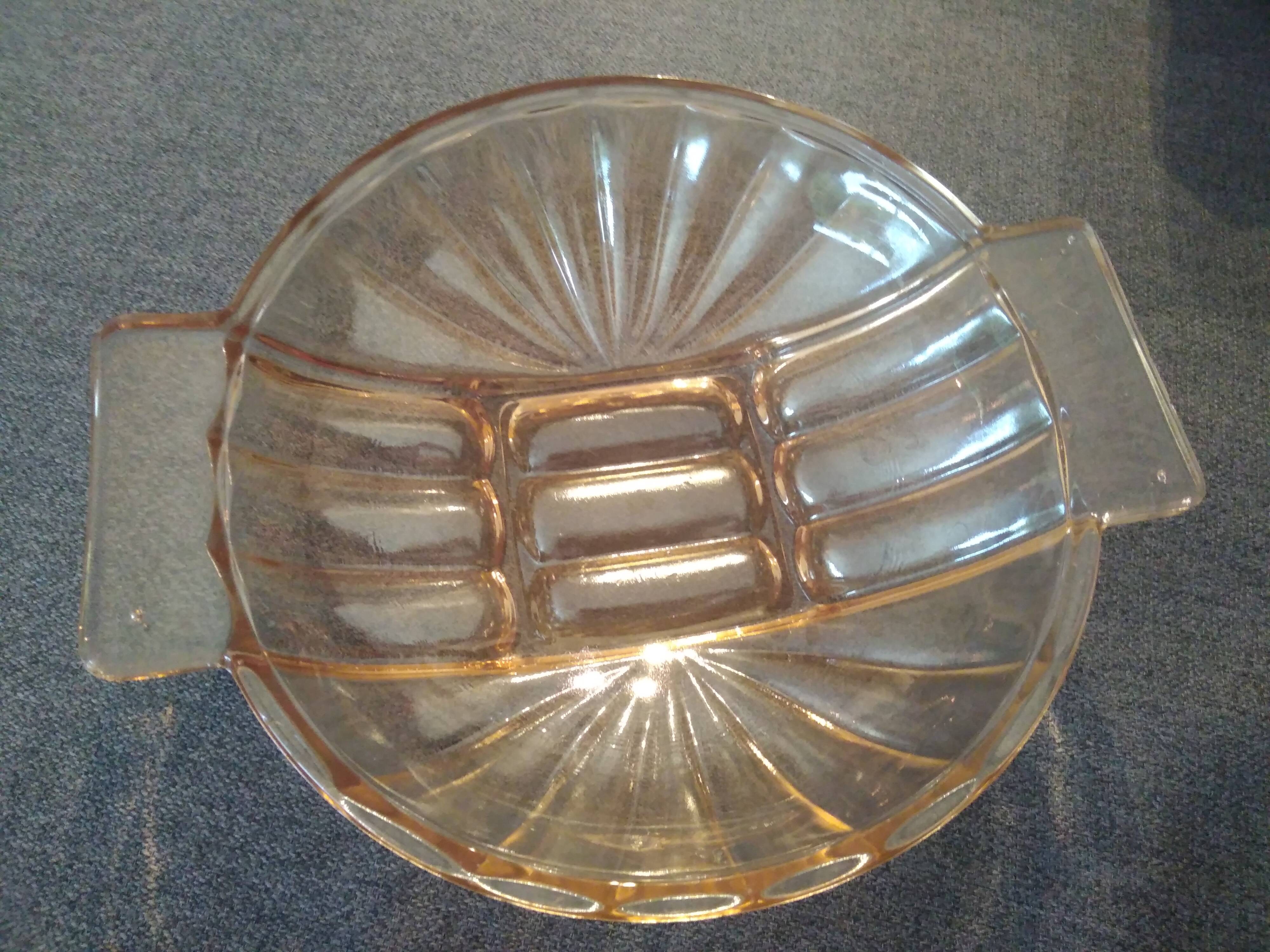 Salad bowl, orange glass, vintage