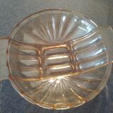 Salad bowl, orange glass, vintage